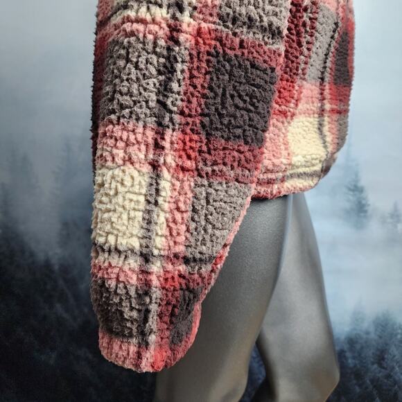Est. 1946 Sherpa Quarter Snap Plaid Pullover Sweater | Women's M - Picture 7 of 14